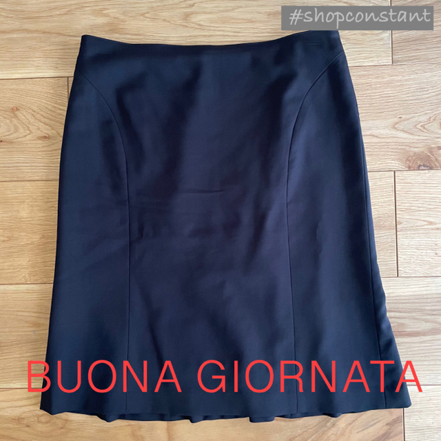 BUONA GIORNATA(ボナジョルナータ)のBUONA GIORNATA 黒スカート オフィスコーデ レディースのスカート(ひざ丈スカート)の商品写真