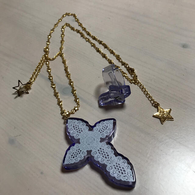 Angelic Pretty(アンジェリックプリティー)のAngelic Pretty Cross ネックレスとリング レディースのアクセサリー(ネックレス)の商品写真