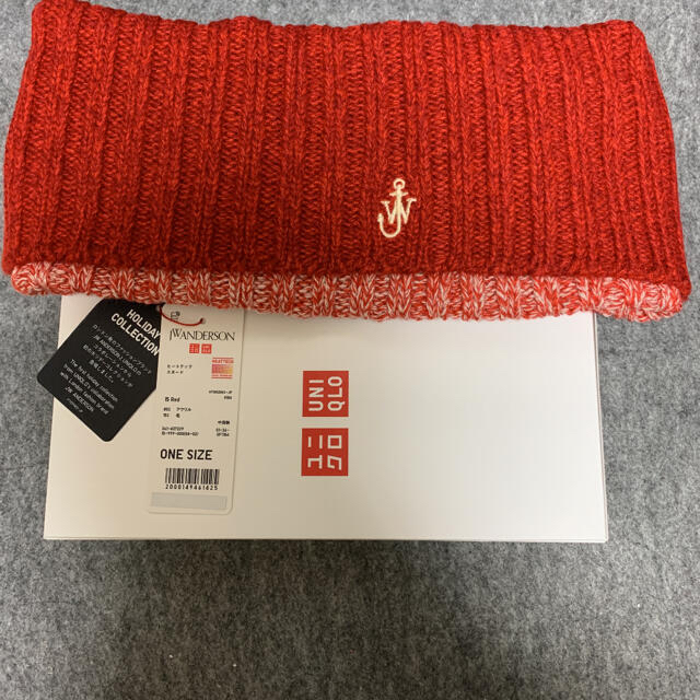 UNIQLO(ユニクロ)のJW ANDERSON ホリデーコレクション ヒートテック スヌード 赤 メンズのファッション小物(ネックウォーマー)の商品写真