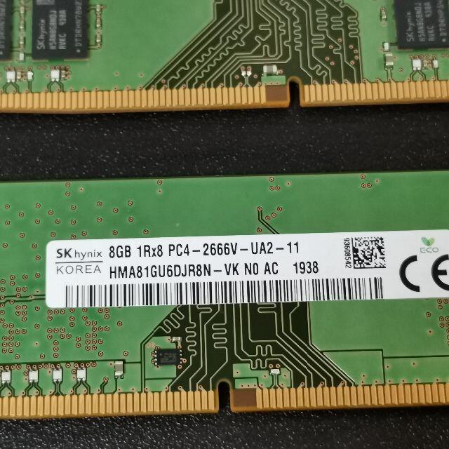 デスクトップPC用メモリ 8GB×2枚DDR4 PC4-2666V-UA2-11の通販 by ...