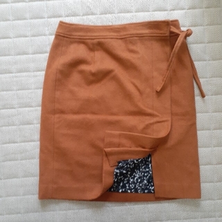 ボールジィ(Ballsey)のBALLSEY  カシミヤ混ウールスカート　36オレンジ(ひざ丈スカート)