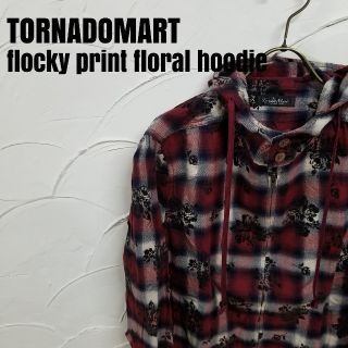 トルネードマート(TORNADO MART)のTORNADOMART/トルネードマート フロッキープリント 花柄 パーカー(シャツ)