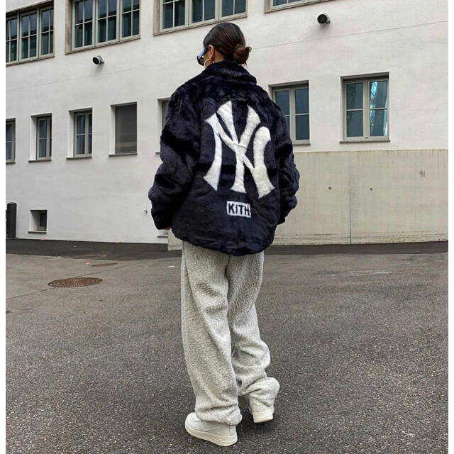 在庫有】 Supreme 新品 JACKET FUR FAUX YANKEES MLB KITH S