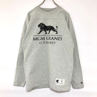 チャンピオン(Champion)のChampion カットソー プリント ロンT Tシャツ ライオン アメリカ古着(Tシャツ/カットソー(七分/長袖))