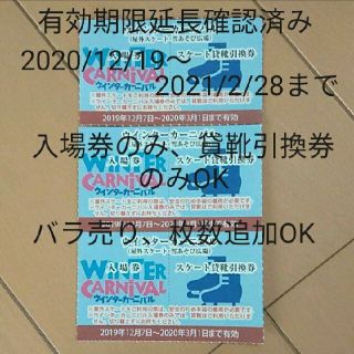 【rikkayuri様専用】ひらかたパーク　3枚スケート貸靴引換券(遊園地/テーマパーク)