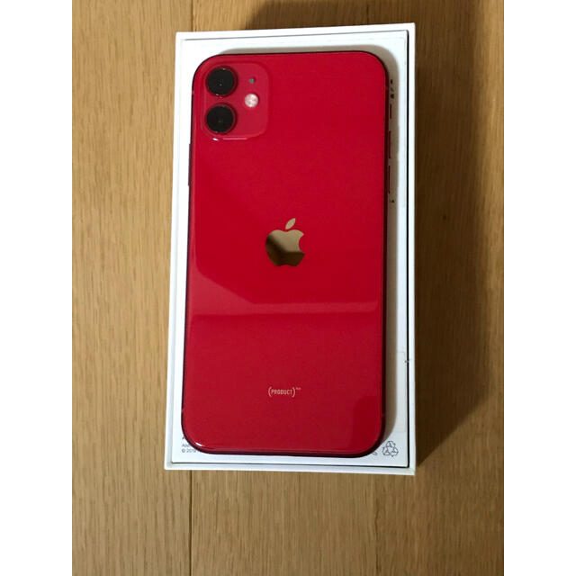 iPhone(アイフォーン)のiPhone11 128GB PRODUCT)REDレッド SIMフリーモデル スマホ/家電/カメラのスマートフォン/携帯電話(スマートフォン本体)の商品写真