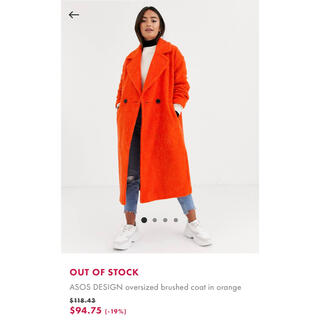 エイソス(asos)のasos oversized brushed coat orange(ロングコート)