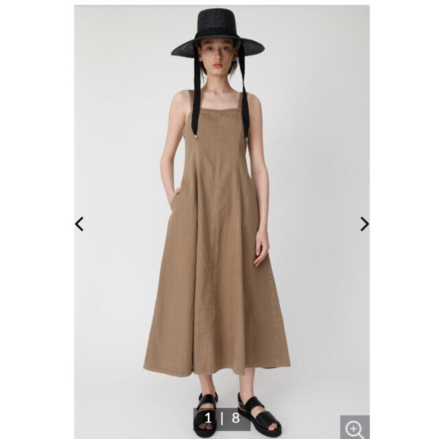 moussy(マウジー)のMOUSSY マウジー DENIM LONG DRESS ベージュ01 レディースのワンピース(ロングワンピース/マキシワンピース)の商品写真