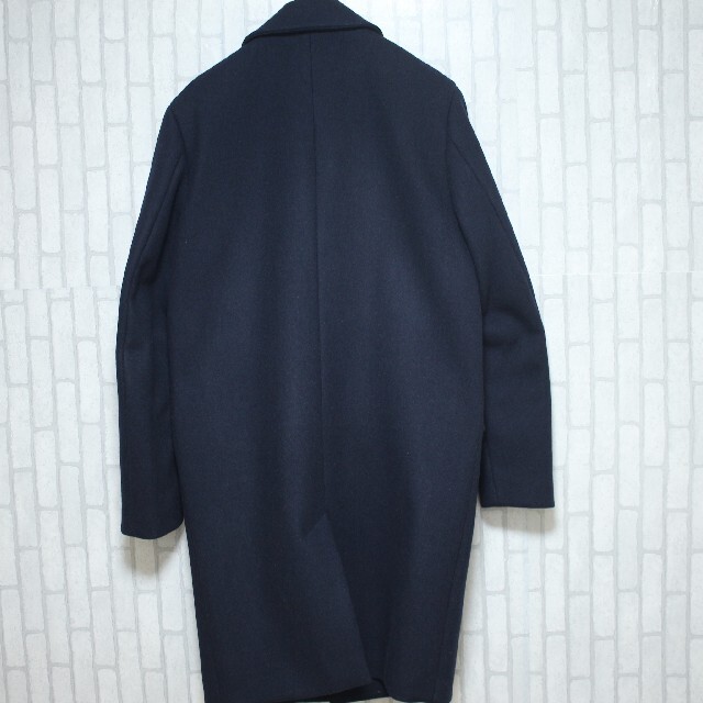 H&M(エイチアンドエム)のH&M　チェスターコート　ロング　ネイビー　エイチアンドエム メンズのジャケット/アウター(チェスターコート)の商品写真