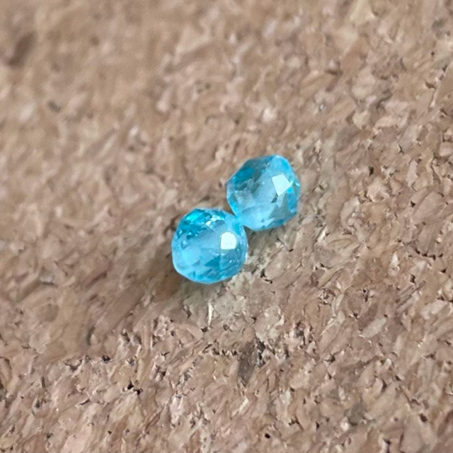 ブルーアパタイト、水晶の指輪 ハンドメイドのアクセサリー(リング)の商品写真