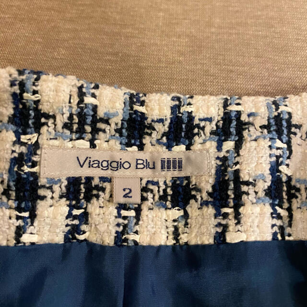 VIAGGIO BLU(ビアッジョブルー)のViaggio blu ツイード　チェック　ワイドパンツ レディースのパンツ(カジュアルパンツ)の商品写真