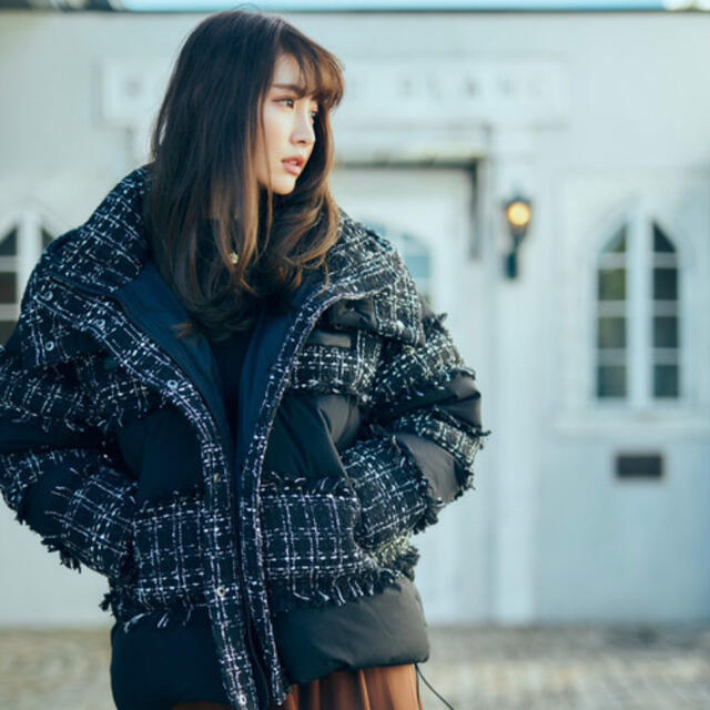 herlipto Tweed Shell Down Long Coat ダウン