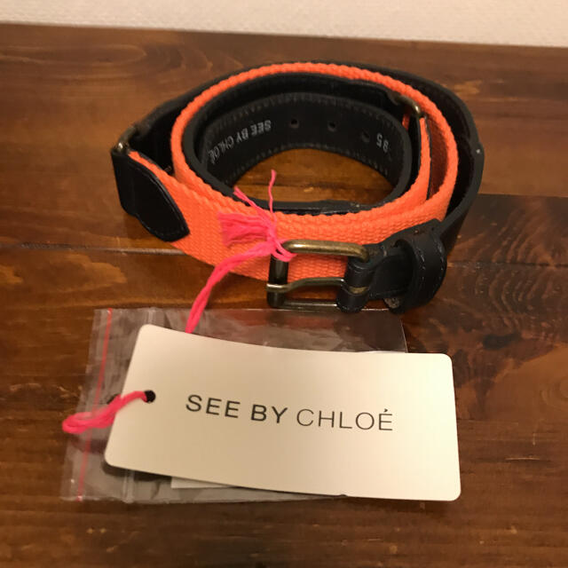 SEE BY CHLOE(シーバイクロエ)の【新品・未使用】SEE BY CHLOE レザー&コットン コンビベルト XL レディースのファッション小物(ベルト)の商品写真