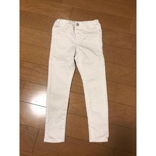 ジーユー(GU)のGU 白　ホワイト　パンツ　長ズボン　110cm キッズ(パンツ/スパッツ)