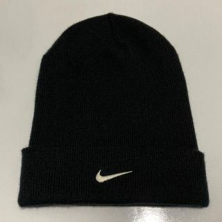 ナイキ(NIKE)の90s NIKE ニット帽　ナイキ　ヴィンテージ　ニットキャップ　帽子　黒(ニット帽/ビーニー)