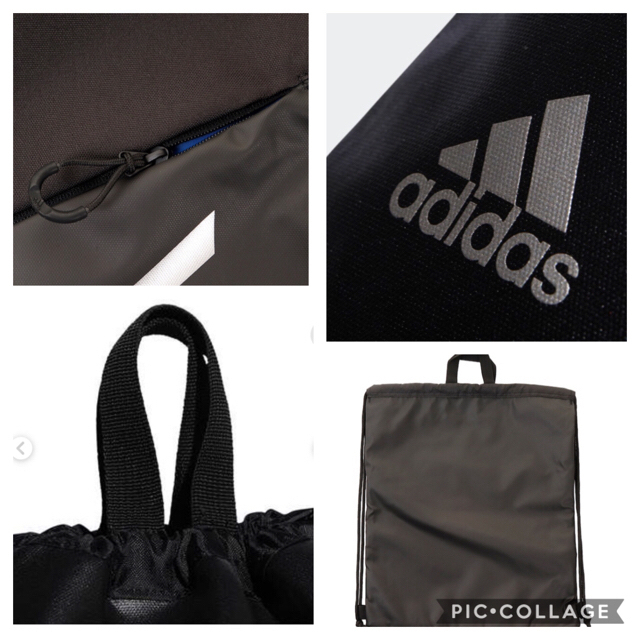 adidas(アディダス)の値下げ！【新品未開封】アディダス　5Tナップサック　ブラック×シルバーメタリック メンズのバッグ(バッグパック/リュック)の商品写真