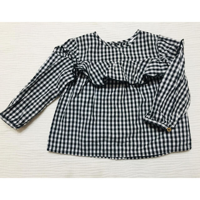 ZARA KIDS(ザラキッズ)のZara Baby Girl チェック柄トップス 86 キッズ/ベビー/マタニティのキッズ服女の子用(90cm~)(ブラウス)の商品写真