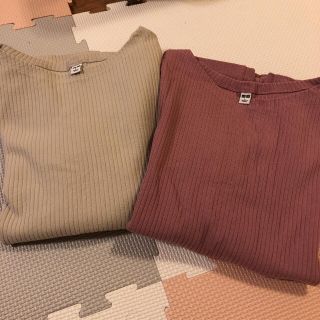 ユニクロ(UNIQLO)の【UNIQLO】リブボートネックT長袖2点セット(Tシャツ(長袖/七分))