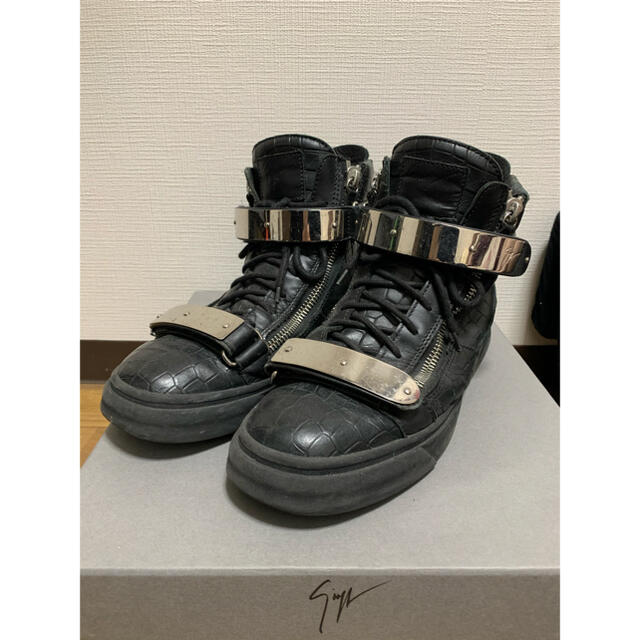 giuseppezanottiザノッティーのダブルプレートスニーカーメンズ