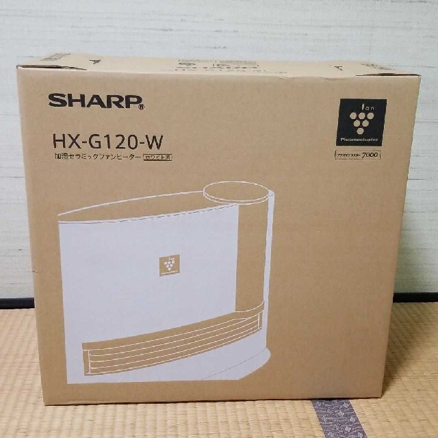 SHARP(シャープ)のSHARP 加湿セラミックファンヒーター HX-G120-W ホワイト スマホ/家電/カメラの冷暖房/空調(電気ヒーター)の商品写真