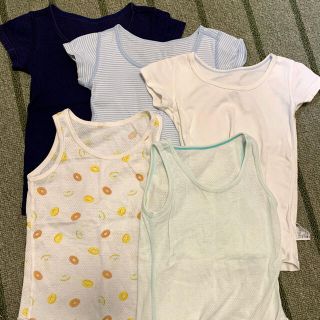 ユニクロ(UNIQLO)のユニクロ　コットンフライスインナーT コットンメッシュタンクトップ　100(下着)