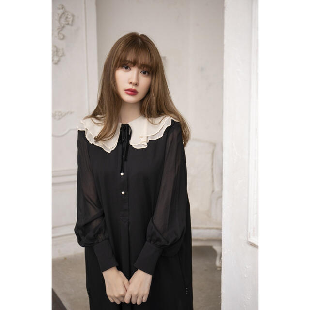 ひざ丈ワンピースHerlipto Romantic VolumeSleeve MidiDress