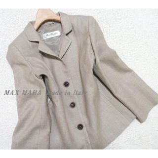 マックスマーラ(Max Mara)のマックスマーラ 麻リネンブレンド シルクシングルブレストジャケット (テーラードジャケット)