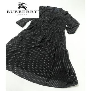 バーバリー(BURBERRY)のBurberry London バーバリー ロンドン ドット柄 ワンピース(ロングワンピース/マキシワンピース)