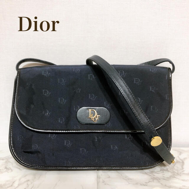 Dior(ディオール)のレア Dior ディオール ショルダーバッグ  ロゴ柄 ブラック キャンバス レディースのバッグ(ショルダーバッグ)の商品写真