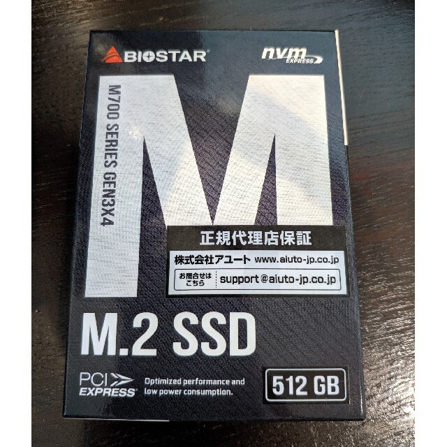 PCパーツ新品未開封 Biostar M700 512GB m.2 NVMe ssd