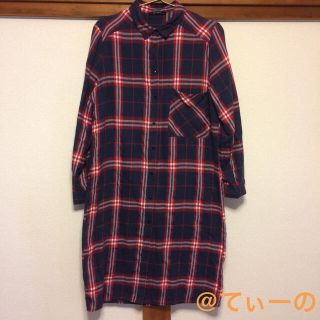 ベルシュカ(Bershka)の【Bershka】ロング丈チェックシャツ【美品】(シャツ/ブラウス(長袖/七分))