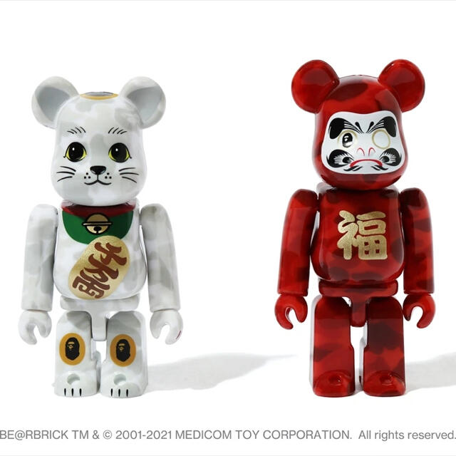 BE@RBRICK MANEKINEKO & DARUMA 100%