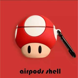 キノコ　スーパーマリオ　エアポッズ　airpods(ヘッドフォン/イヤフォン)