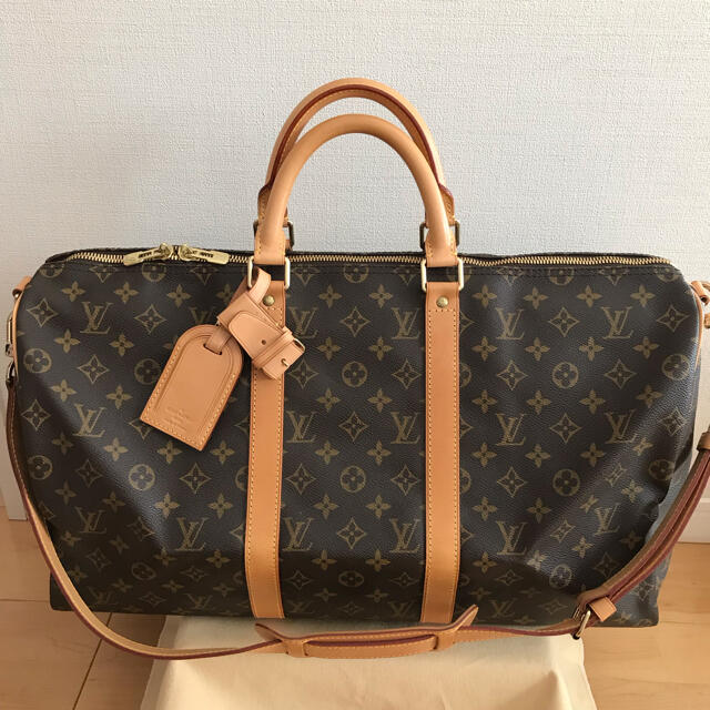 美品★LOUIS VUITTON キーポル・バンドリエール50 ショルダー付きバッグ