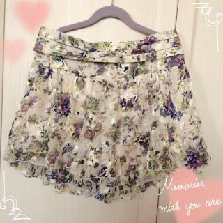 ミスティウーマン(mysty woman)の花柄♡シフォンショートパンツ(ショートパンツ)