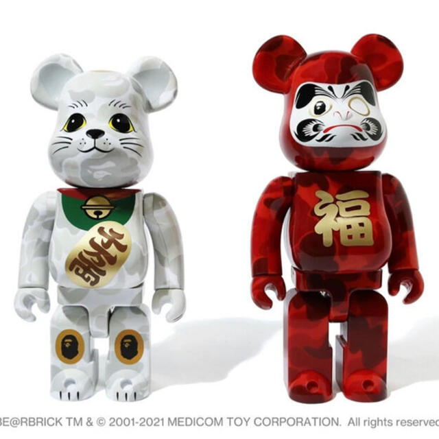 A BATHING APE(アベイシングエイプ)のBE@RBRICK BAPE 招き猫 & 達磨 400% 2PACK ハンドメイドのおもちゃ(フィギュア)の商品写真