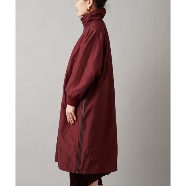 ear PAPILLONNER(イアパピヨネ)のリブ衿サイドジップコート ブラック レディースのジャケット/アウター(モッズコート)の商品写真