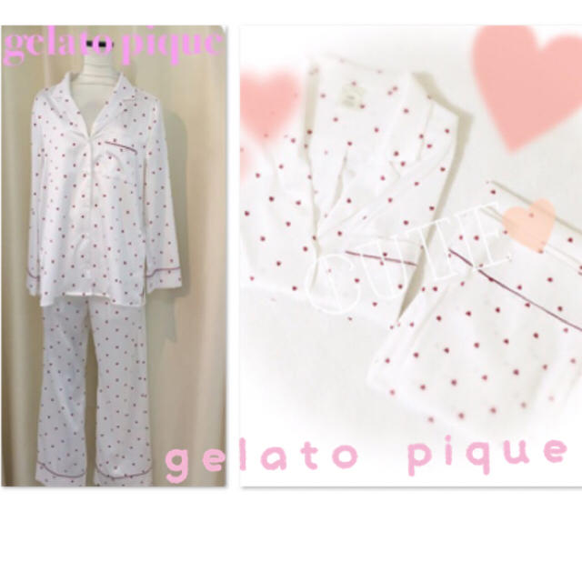 人気完売♡ハートサテンパジャマ上下セットルームウェア