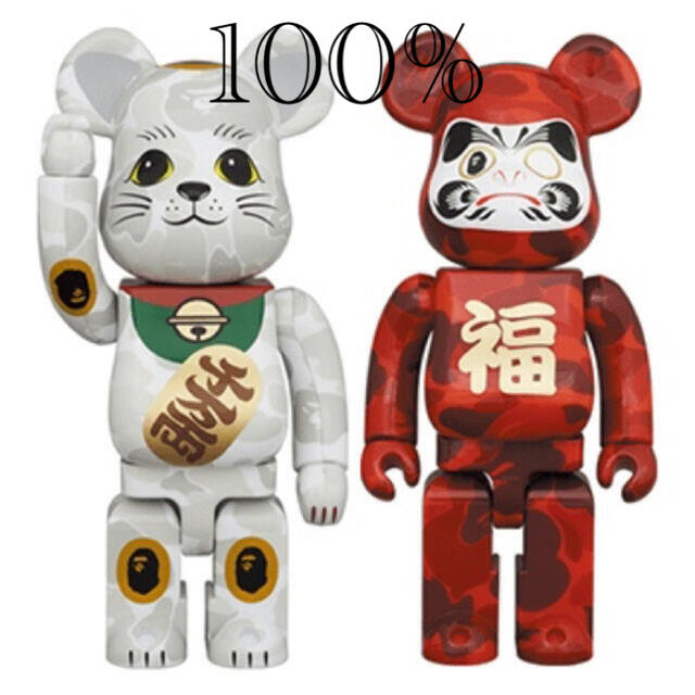 NEW YEAR BE@RBRICK BAPE 招き猫 & 達磨 100%