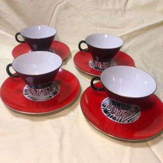 ノリタケ(Noritake)のノリタケ　カップ & ソーサー　昭和レトロ　4客セット(グラス/カップ)