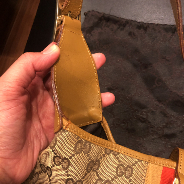 Gucci ジャッキー ショルダーバッグ の通販 by gaijinmama's shop 東京銀座販売 ジャッキー シェリーライン グッチ 美品✨️GUCCI GG 袋付き ハンドバッグ ハンドバッグ
