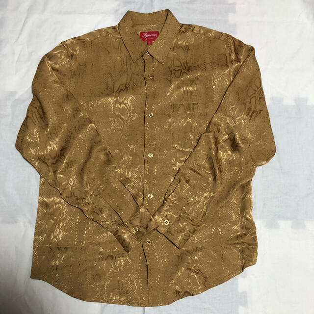 Supreme snakeskin jacquard shirt gold
