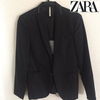 ザラ(ZARA)の美品！ZARA MAN ジャケット ブラック テーラードジャケット XSサイズ(テーラードジャケット)