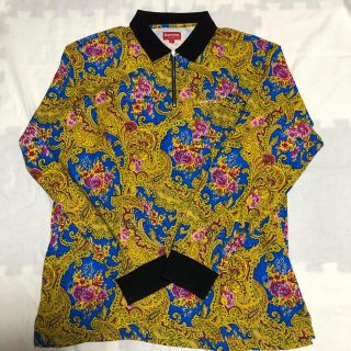 シュプリーム(Supreme)のSupreme paisley L/S polo 17fw ペイズリー 青(ポロシャツ)