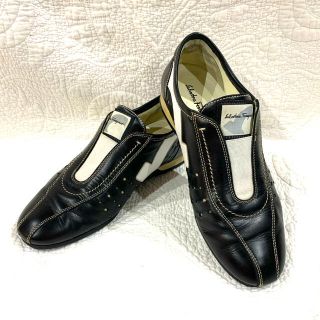 サルヴァトーレフェラガモ(Salvatore Ferragamo)の【お手頃】サルバトーレフェラガモ　レザースニーカー　黒　5 1/2(スニーカー)