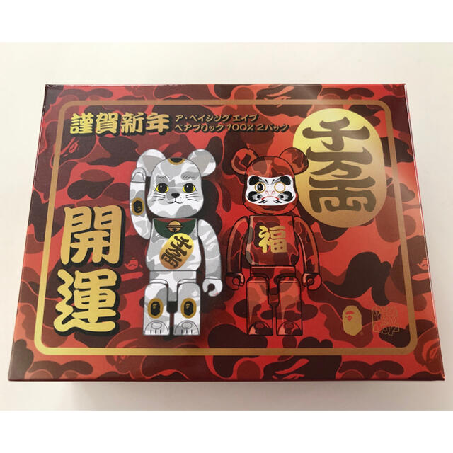 A BATHING APE - NEW YEAR BE@RBRICK BAPE 招き猫＆達磨100%