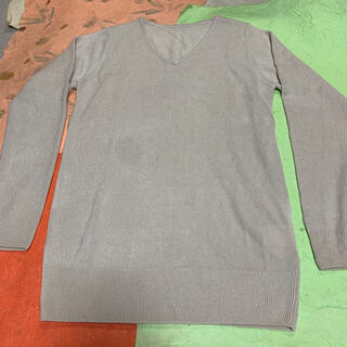 重ね着に便利なメンズニット 長袖 カットソー　Lサイズ　色ベージュ(Tシャツ/カットソー(七分/長袖))