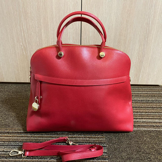 Furla - K.A.Z様専用 美品 FURLA M パイパーハンドバッグレザー 赤 ...