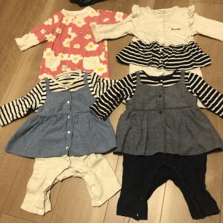 女の子　ベビー　ロンパース　70 まとめ売り(ロンパース)