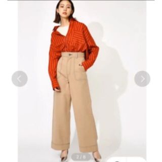 マウジー(moussy)のmoussy COLOR STITCH WIDE PANTS(カジュアルパンツ)